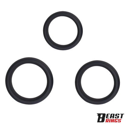 BEAST RINGS - SET OF 3 PENIS RINGS SILICONE S, M AND L