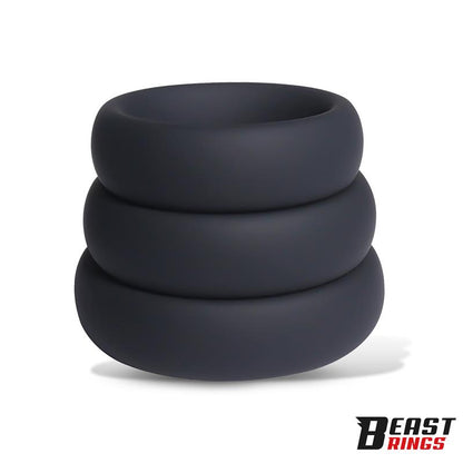 BEAST RINGS - SET OF 3 PENIS RINGS SILICONE S, M AND L