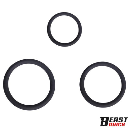 BEAST RINGS - SET OF 3 PENIS RINGS SILICONE S, M AND L