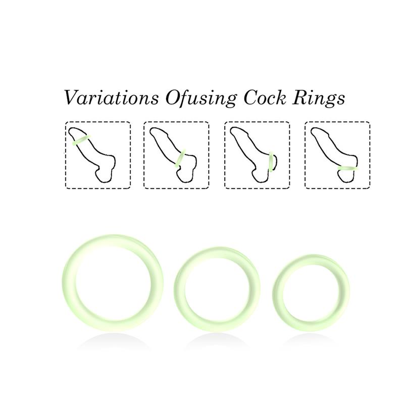 URBAN SKY - SET OF 3 RINGS GLOW IN THE DARK