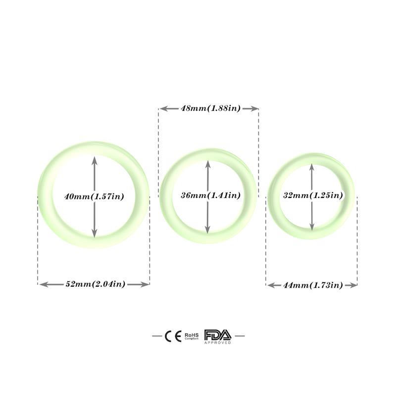 URBAN SKY - SET OF 3 RINGS GLOW IN THE DARK
