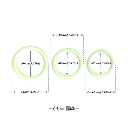URBAN SKY - SET OF 3 RINGS GLOW IN THE DARK