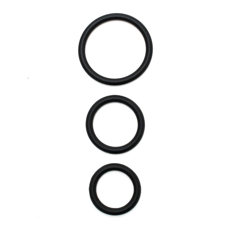 BONDAGE PLAY - SET OF 3 SILICONE PENIS RINGS