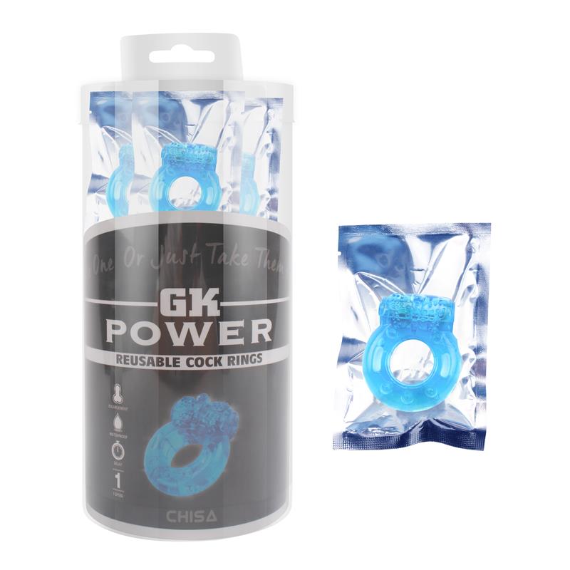 CHISA - SET OF 30 PENIS RING WITH VIBRATION BLUE