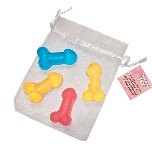 DIVERTY SEX - SET OF 4 MINI PENIS-SHAPED SOAPS COLORS