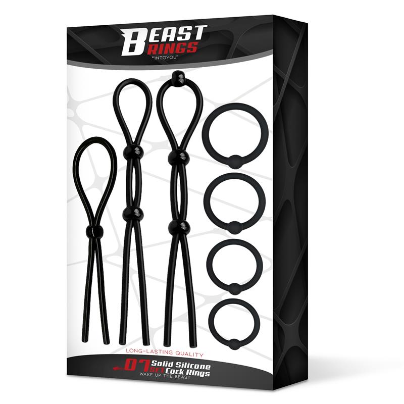 BEAST RINGS - 07 SET SOLID SILICONE COCK RINGS