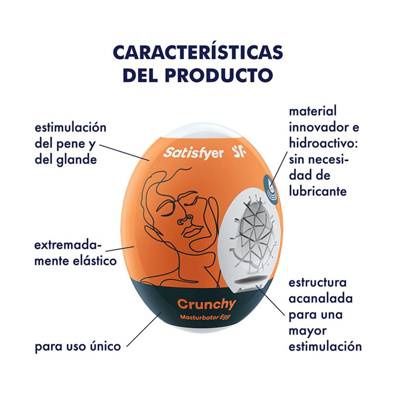 SATISFYER - SET OS 3 MASTURBATOR EGG CRUNCHY MODEL