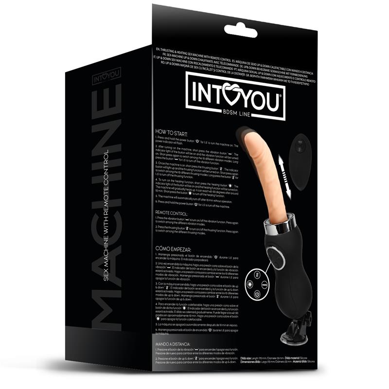 INTOYOU BDSM LINE - SEX MACHINE VIBRATION, THRUSTING AND HEAT REMOTE CONTROL USB