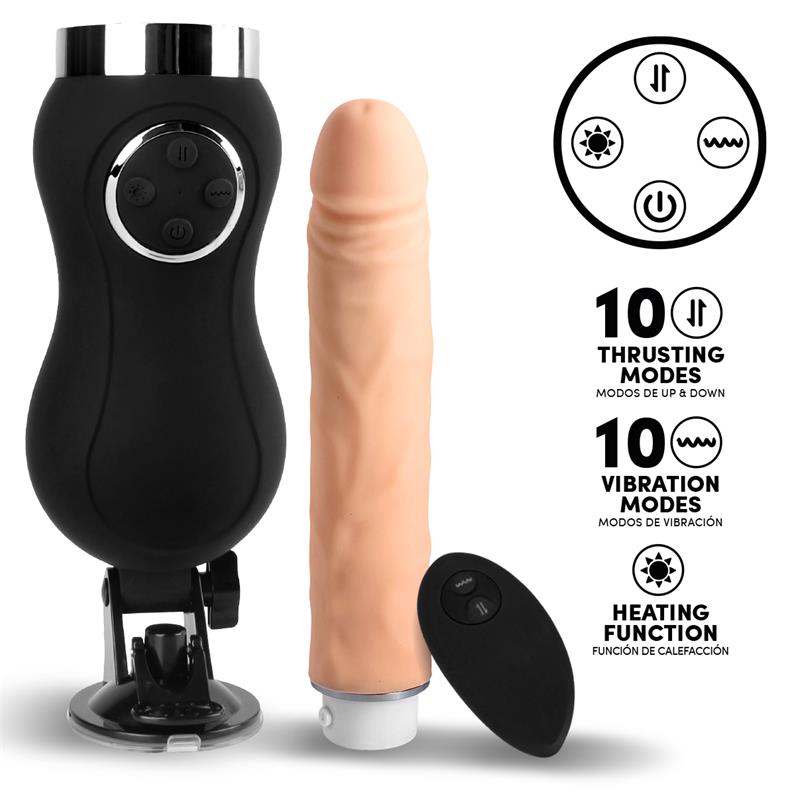 INTOYOU BDSM LINE - SEX MACHINE VIBRATION, THRUSTING AND HEAT REMOTE CONTROL USB