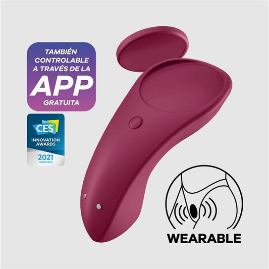 SATISFYER - SEXY SECRET PANTY VIBRATOR WINE RED