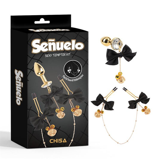 CHISA - SEXY TEMPTER KIT BUTT PLUG AND NIPPLE CLAMPS