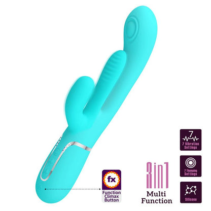 PRETTYLOVE - SHANIA TRIPPLE RABBIT VIBRATOR TURQUOISE