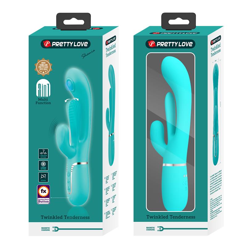 PRETTYLOVE - SHANIA TRIPPLE RABBIT VIBRATOR TURQUOISE
