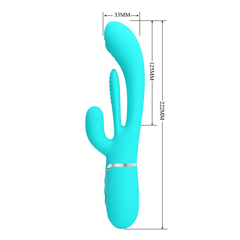 PRETTYLOVE - SHANIA TRIPPLE RABBIT VIBRATOR TURQUOISE