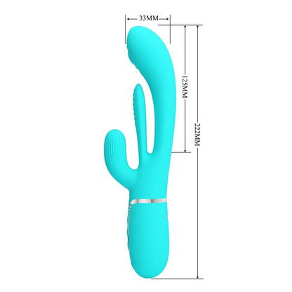 PRETTYLOVE - SHANIA TRIPPLE RABBIT VIBRATOR TURQUOISE