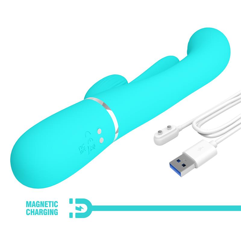 PRETTYLOVE - SHANIA TRIPPLE RABBIT VIBRATOR TURQUOISE