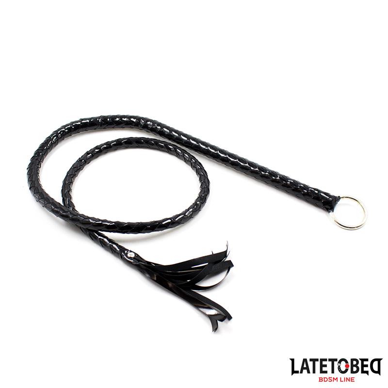 LATETOBED BDSM LINE - SHINY BLACK LONG WHIP 138CM
