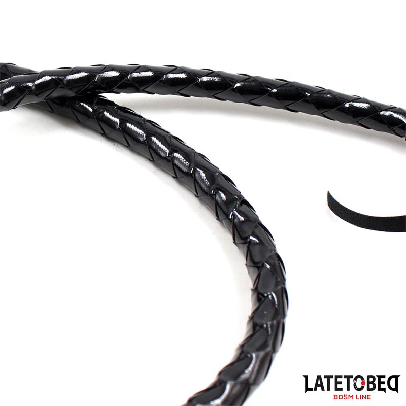 LATETOBED BDSM LINE - SHINY BLACK LONG WHIP 138CM