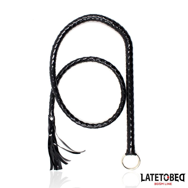 LATETOBED BDSM LINE - SHINY BLACK LONG WHIP 138CM