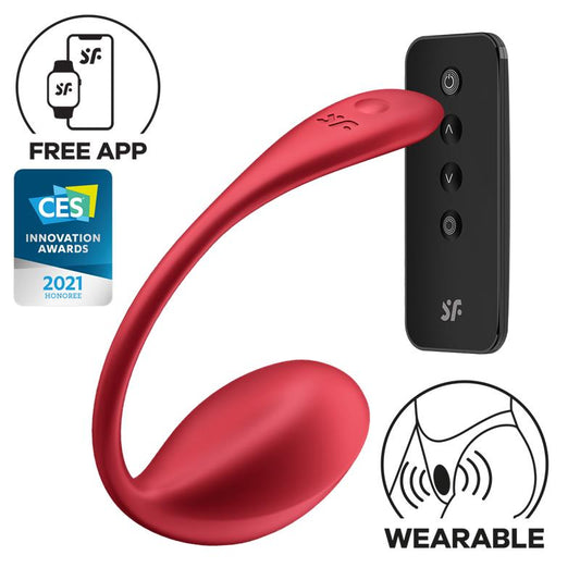 SATISFYER - SHINY PETAL G POINT REMOTE CONTROL STIMULATOR RED FREE APP