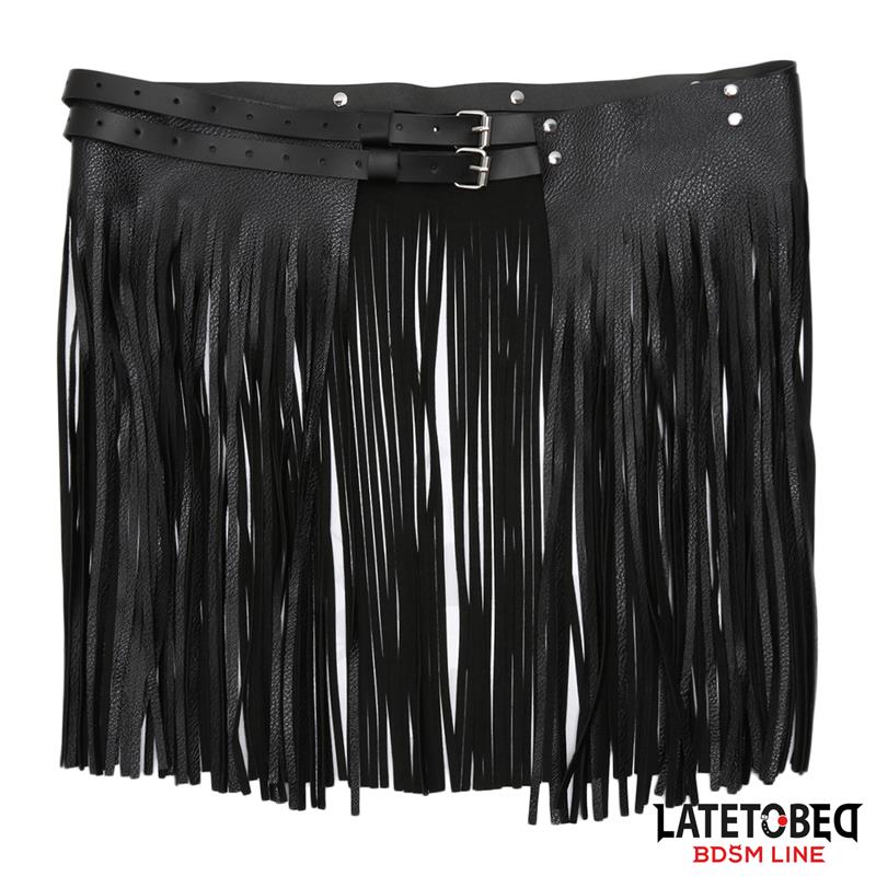 LATETOBED BDSM LINE - SHORT SHAKE FRINGE SKIRT