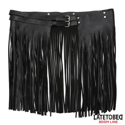 LATETOBED BDSM LINE - SHORT SHAKE FRINGE SKIRT