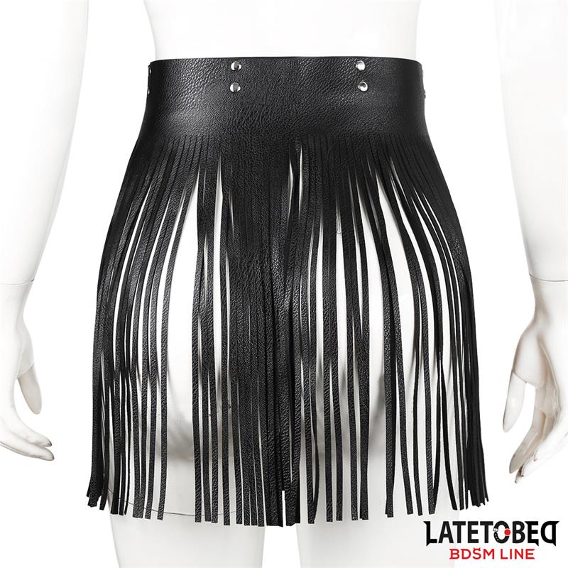LATETOBED BDSM LINE - SHORT SHAKE FRINGE SKIRT