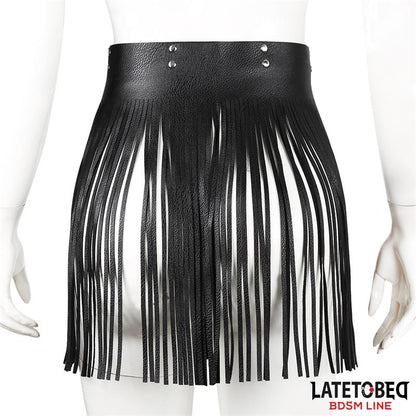 LATETOBED BDSM LINE - SHORT SHAKE FRINGE SKIRT