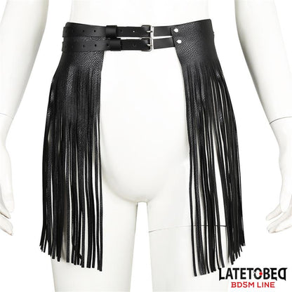 LATETOBED BDSM LINE - SHORT SHAKE FRINGE SKIRT