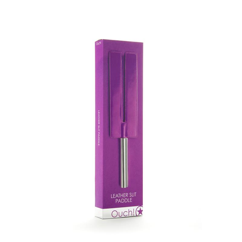 OUCH! - SHOTS OUCH! WHIPS AND PADDLES LEATHER SLIT PADDLE PURPLE