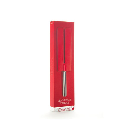 OUCH! - SHOTS OUCH! WHIPS AND PADDLES LEATHER SLIT PADDLE RED