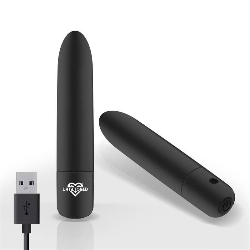 LATETOBED - SHOTY VIBRATING BULLET USB 10 SPEEDS POWERFUL MOTOR BLACK