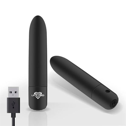 LATETOBED - SHOTY VIBRATING BULLET USB 10 SPEEDS POWERFUL MOTOR BLACK