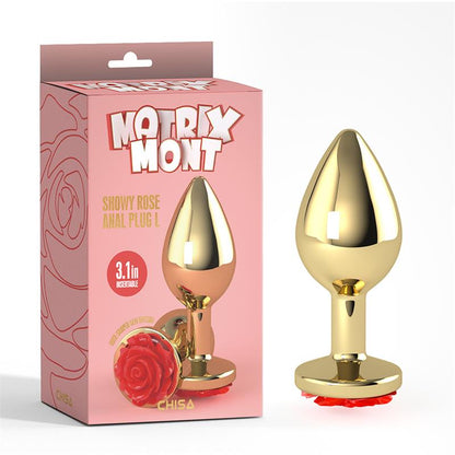 CHISA - SHOWY ROSE ANAL PLUG WITH ROSE JEWEL SIZE L