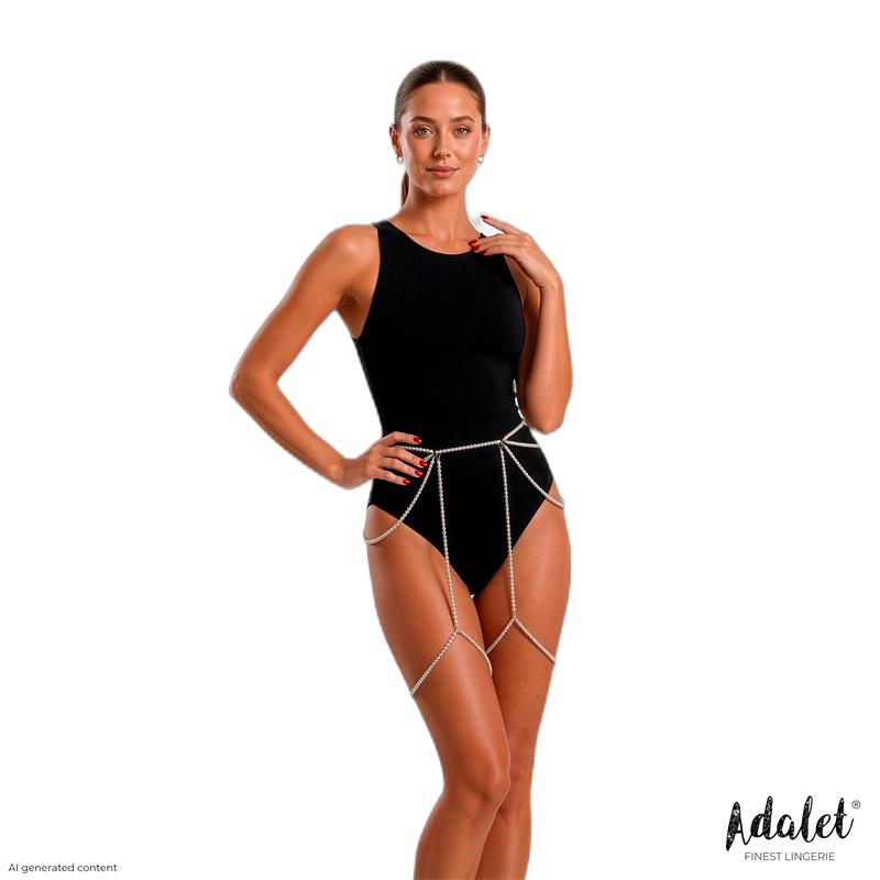 ADALET LINGERIE - SIENNA GARTER WITH WHITE PEARLS ONE SIZE