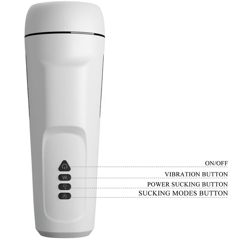 PRETTYLOVE - SIENNA MALE MASTURBATOR WITH VIBRATION, SEX TALK AND SUCTION
