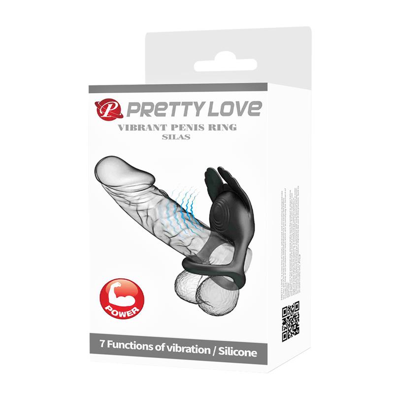 PRETTYLOVE - SILAS VIBRATING PENIS RING BLACK
