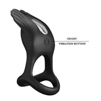 PRETTYLOVE - SILAS VIBRATING PENIS RING BLACK