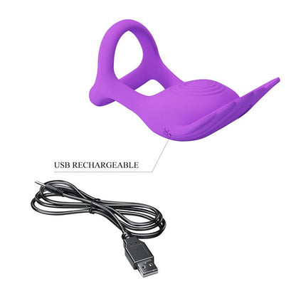PRETTYLOVE - SILAS VIBRATING PENIS RING PURPLE