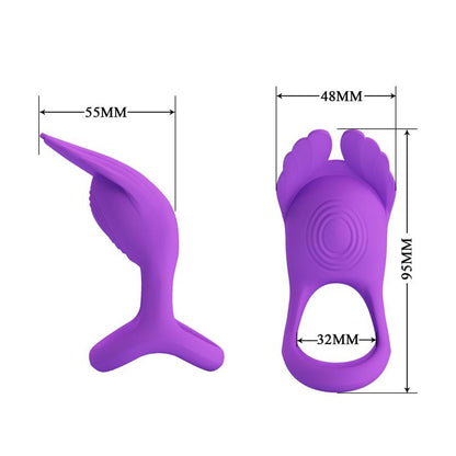 PRETTYLOVE - SILAS VIBRATING PENIS RING PURPLE