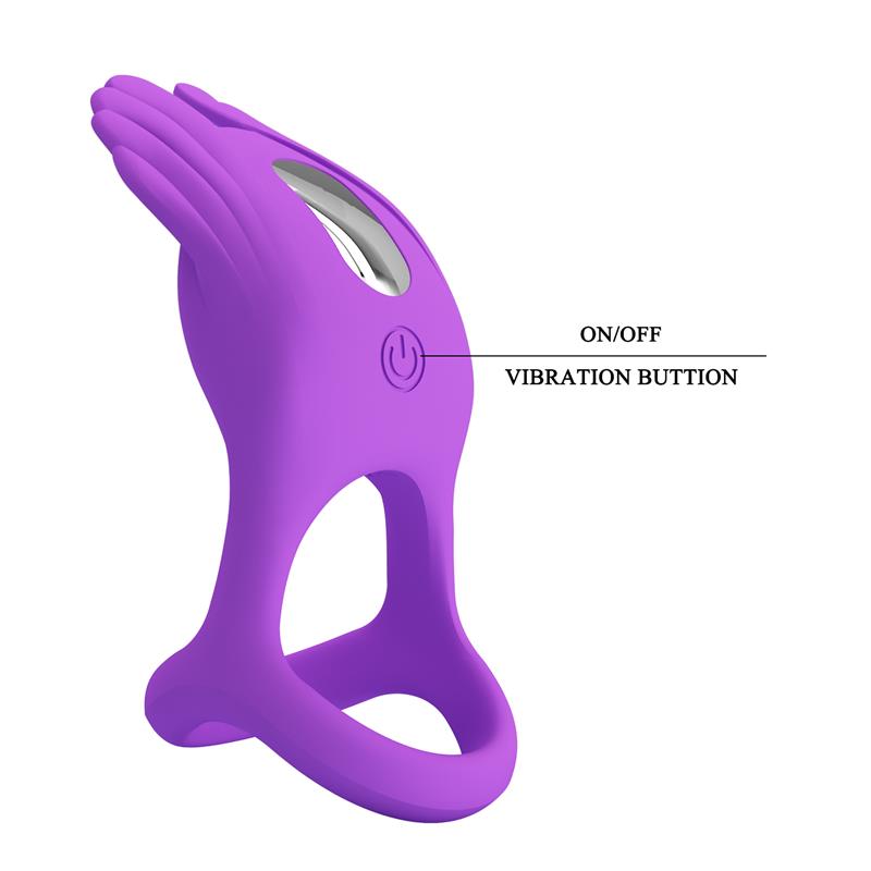 PRETTYLOVE - SILAS VIBRATING PENIS RING PURPLE