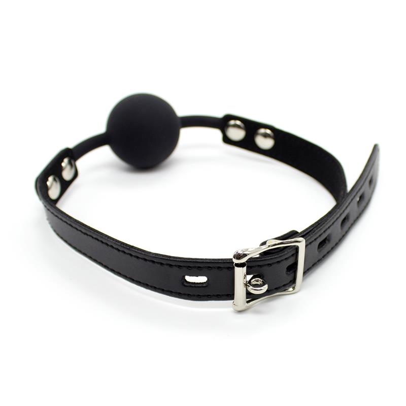 LATETOBED BDSM LINE - SILICONA BALL GAG 4 CM WITH PADLOCK BLACK