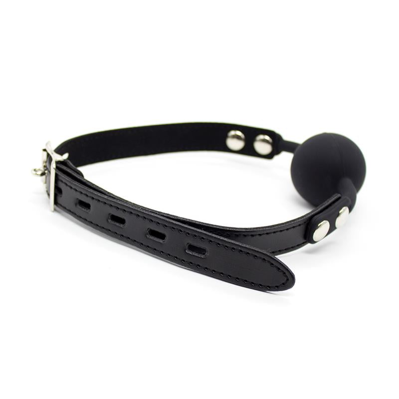 LATETOBED BDSM LINE - SILICONA BALL GAG 4 CM WITH PADLOCK BLACK