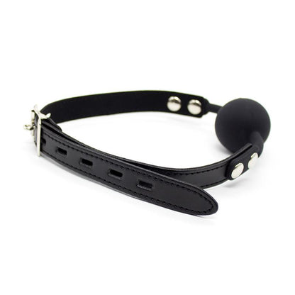 LATETOBED BDSM LINE - SILICONA BALL GAG 4 CM WITH PADLOCK BLACK