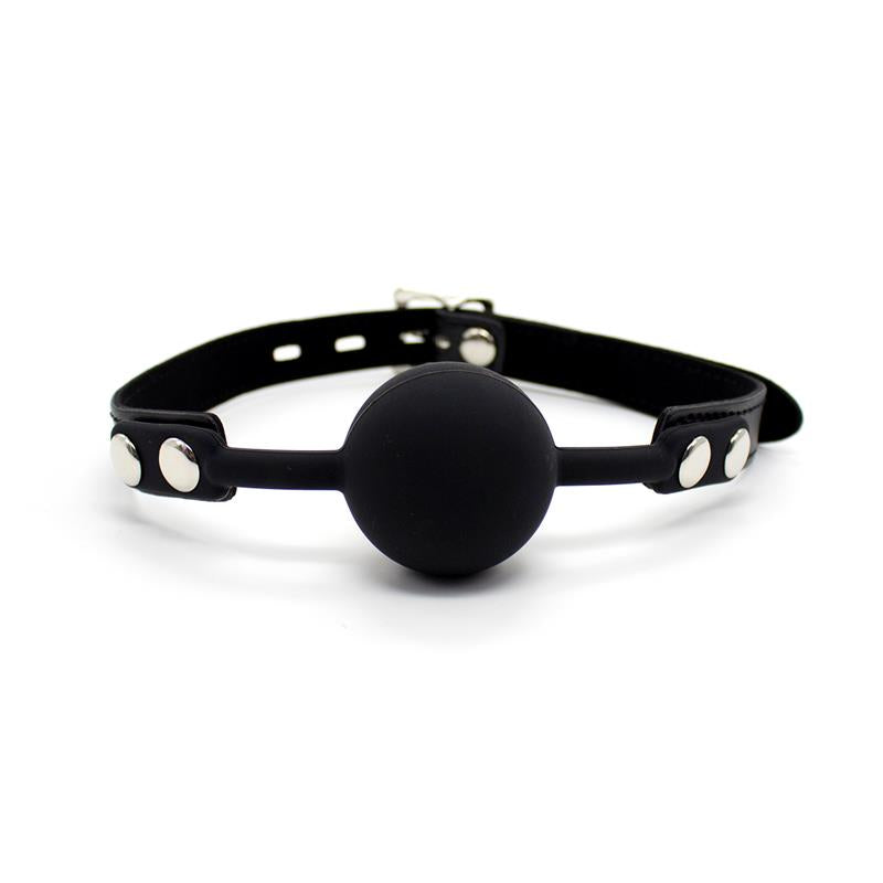 LATETOBED BDSM LINE - SILICONA BALL GAG 4 CM WITH PADLOCK BLACK