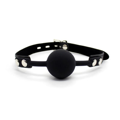 LATETOBED BDSM LINE - SILICONA BALL GAG 4 CM WITH PADLOCK BLACK