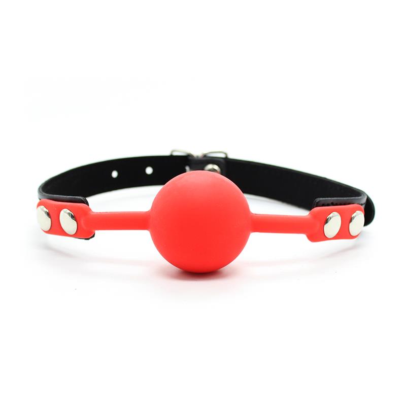 LATETOBED BDSM LINE - SILICONE BALL GAG 4 CM BLACK/RED