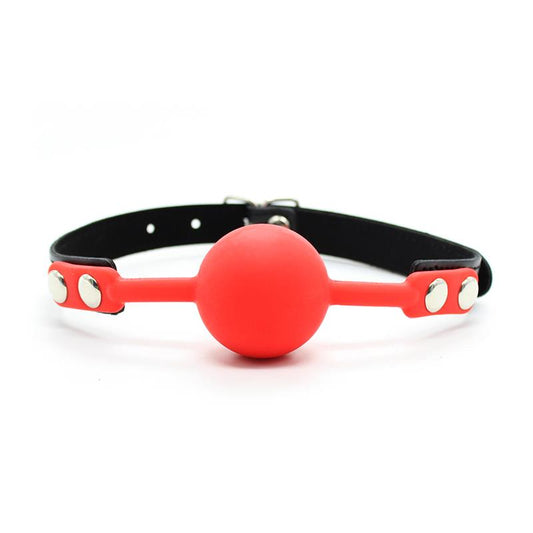 LATETOBED BDSM LINE - SILICONE BALL GAG 4 CM BLACK/RED