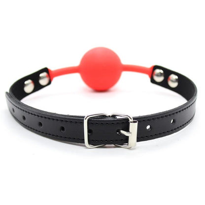 LATETOBED BDSM LINE - SILICONE BALL GAG 4 CM BLACK/RED