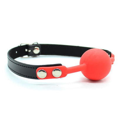 LATETOBED BDSM LINE - SILICONE BALL GAG 4 CM BLACK/RED